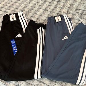 BNWT Adidas Kids Two-Pack Joggers with Signature Three Stripes - Black & Lt Navy